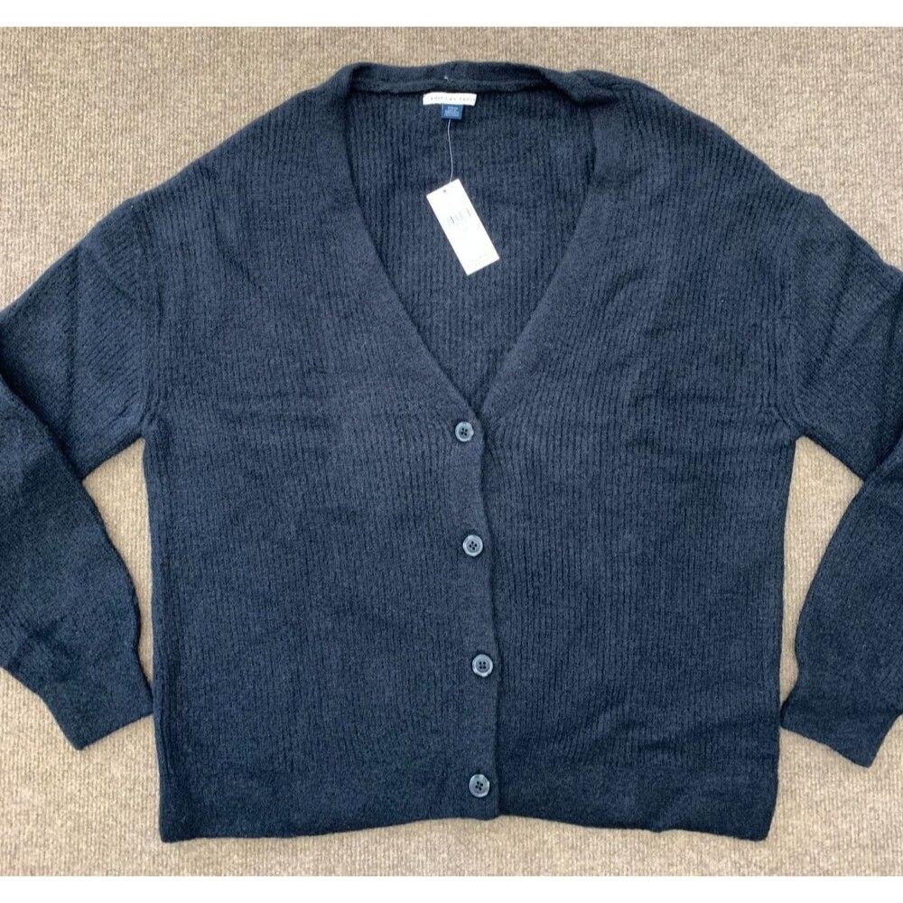 American Eagle Sweater Mens S Cardigan Oversized Textured Soft Knit Long-Sleeve